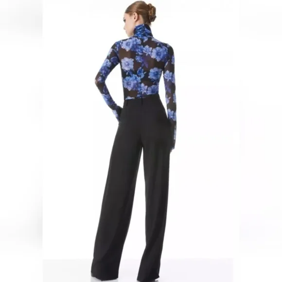 Alice + Olivia DELAINA LONG SLEEVE TURTLENECK MESH TOP SIZE XL - Picture 8 of 16